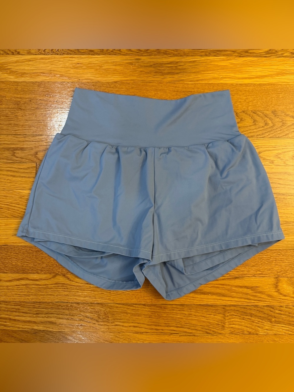 Halara SoftlyZero Airy Super High Waisted 2-in-1 Shorts Blue - Size Est S/M